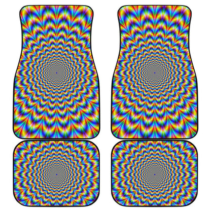 Psychedelic Wave Optical Illusion Front and Back Car Floor Mats