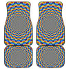 Psychedelic Wave Optical Illusion Front and Back Car Floor Mats