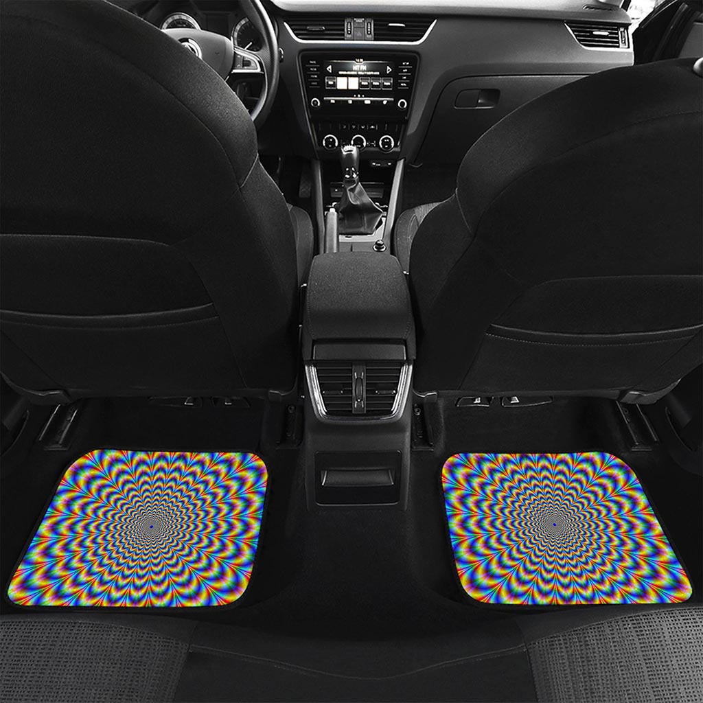 Psychedelic Wave Optical Illusion Front and Back Car Floor Mats
