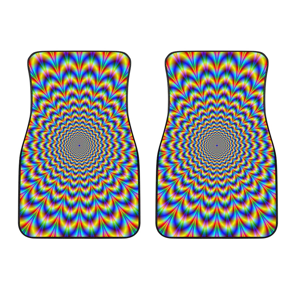 Psychedelic Wave Optical Illusion Front Car Floor Mats