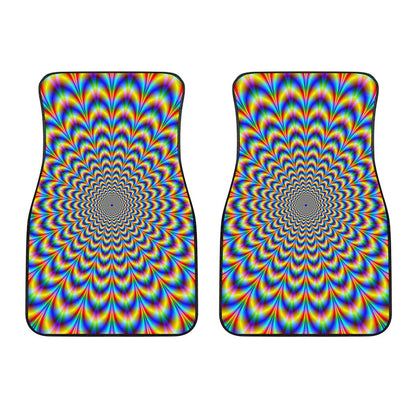 Psychedelic Wave Optical Illusion Front Car Floor Mats