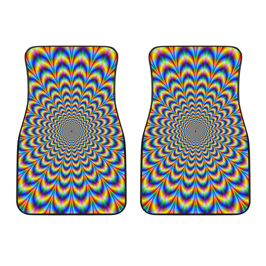 Psychedelic Wave Optical Illusion Front Car Floor Mats