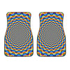 Psychedelic Wave Optical Illusion Front Car Floor Mats
