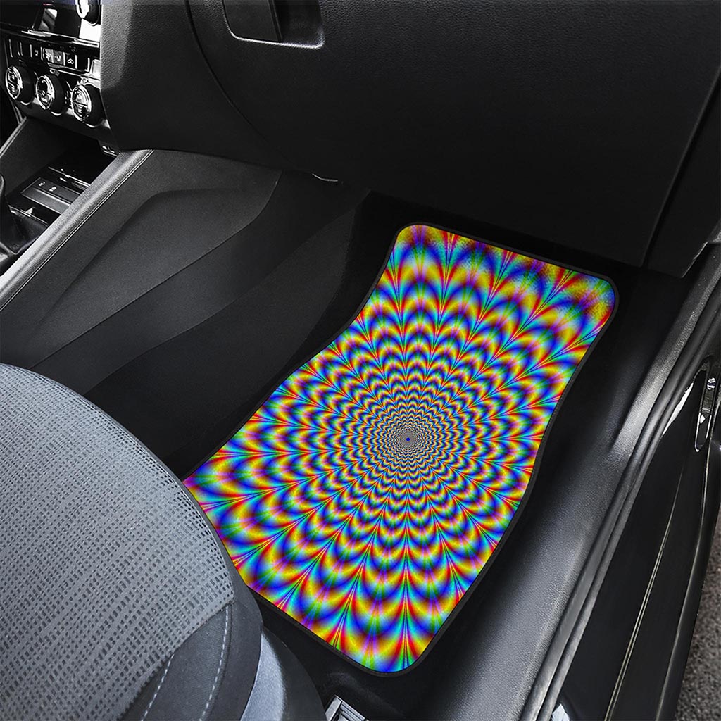 Psychedelic Wave Optical Illusion Front Car Floor Mats