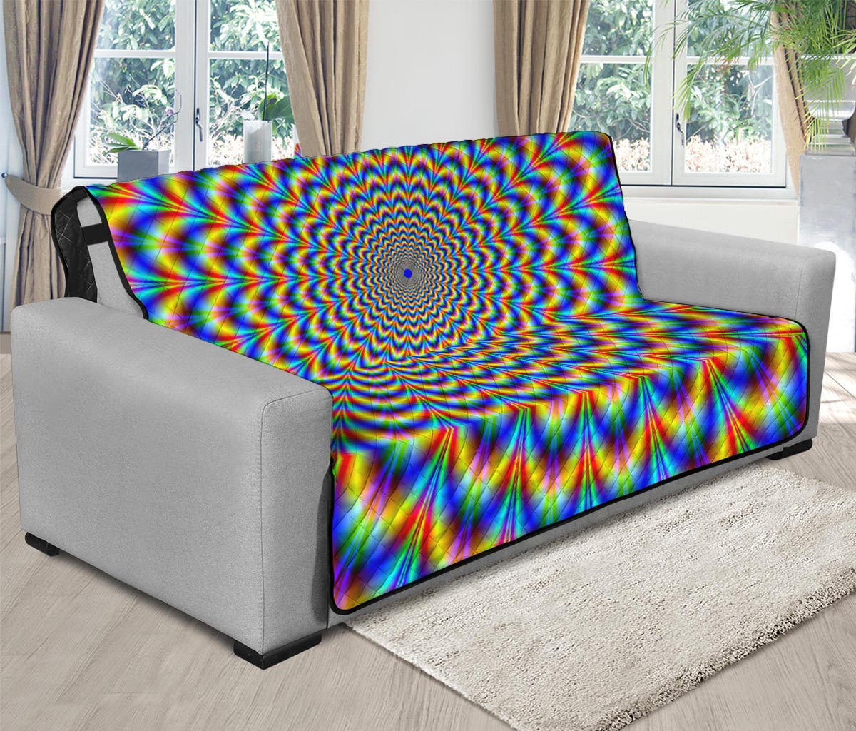 Psychedelic Wave Optical Illusion Futon Protector