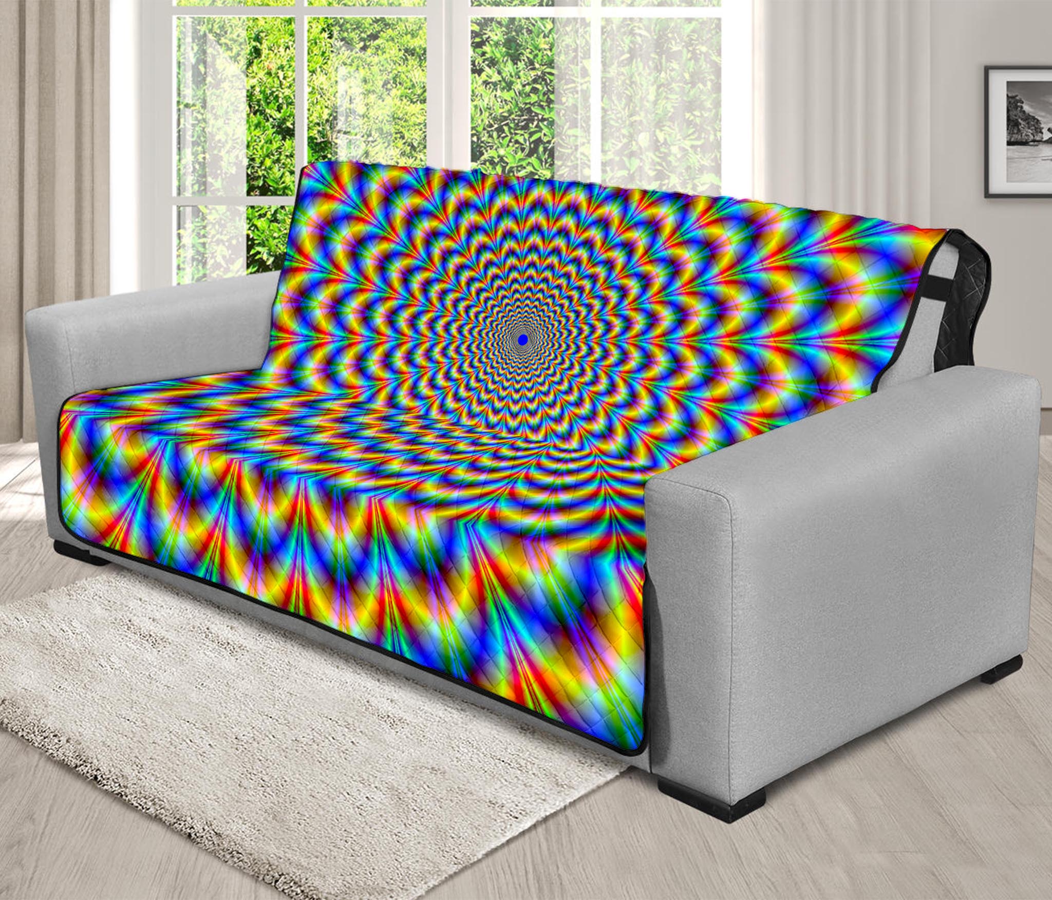 Psychedelic Wave Optical Illusion Futon Protector