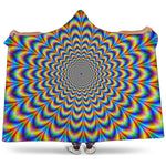 Psychedelic Wave Optical Illusion Hooded Blanket
