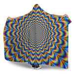 Psychedelic Wave Optical Illusion Hooded Blanket