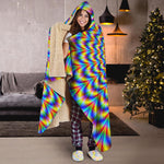 Psychedelic Wave Optical Illusion Hooded Blanket