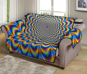 Psychedelic Wave Optical Illusion Loveseat Protector