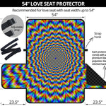 Psychedelic Wave Optical Illusion Loveseat Protector