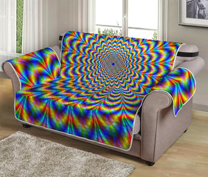 Psychedelic Wave Optical Illusion Loveseat Protector