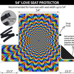 Psychedelic Wave Optical Illusion Loveseat Protector