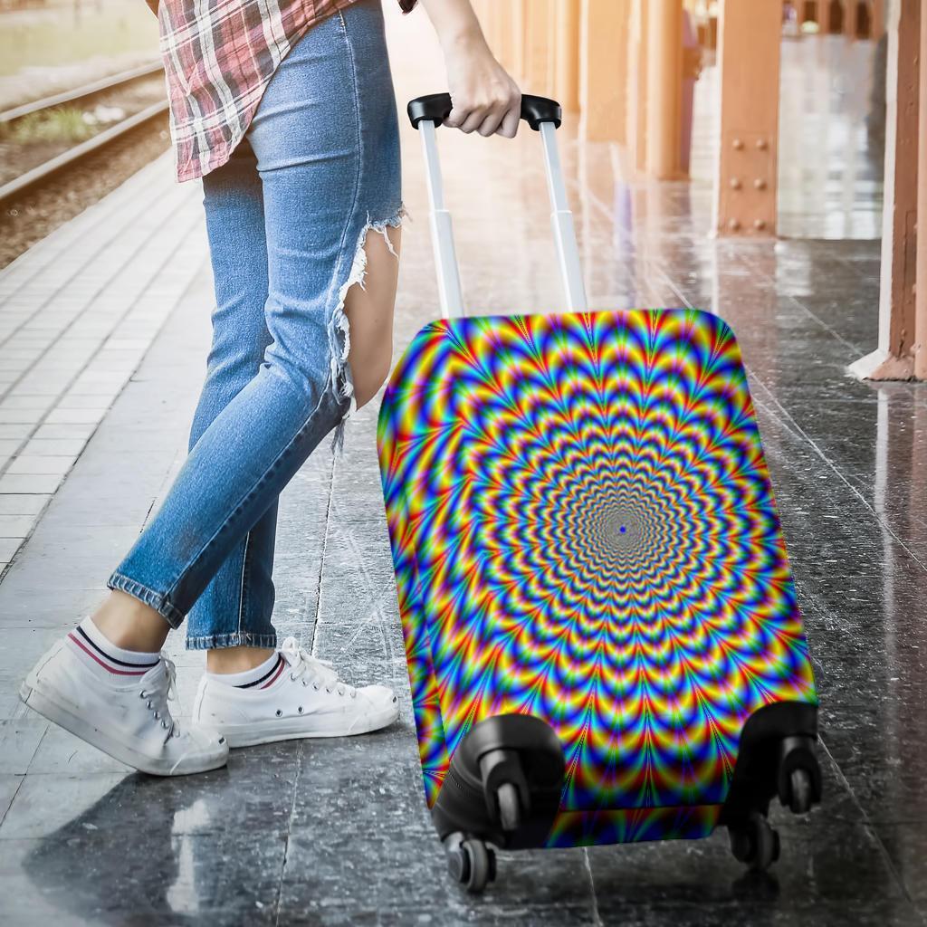Psychedelic Wave Optical Illusion Luggage Cover GearFrost