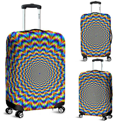 Psychedelic Wave Optical Illusion Luggage Cover GearFrost