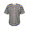 Psychedelic Wave Optical Illusion Men's Baseball Jersey