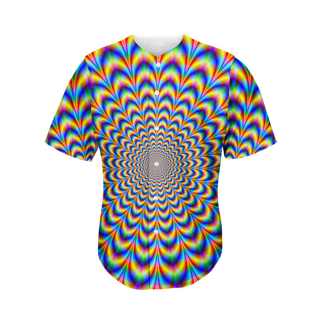 Psychedelic Wave Optical Illusion Men's Baseball Jersey