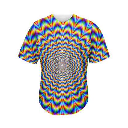 Psychedelic Wave Optical Illusion Men's Baseball Jersey