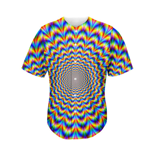 Psychedelic Wave Optical Illusion Men's Baseball Jersey