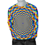 Psychedelic Wave Optical Illusion Men's Crewneck Sweatshirt GearFrost