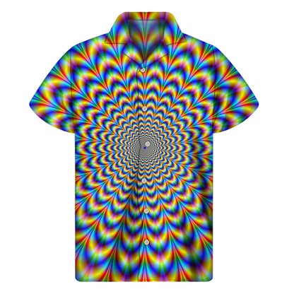 Psychedelic Wave Optical Illusion Men's Short Sleeve Shirt