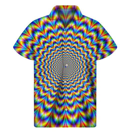 Psychedelic Wave Optical Illusion Men's Short Sleeve Shirt