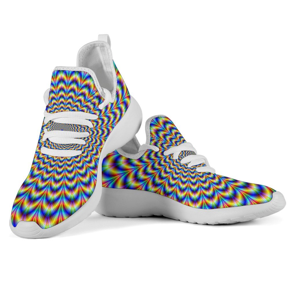 Psychedelic Wave Optical Illusion Mesh Knit Shoes GearFrost