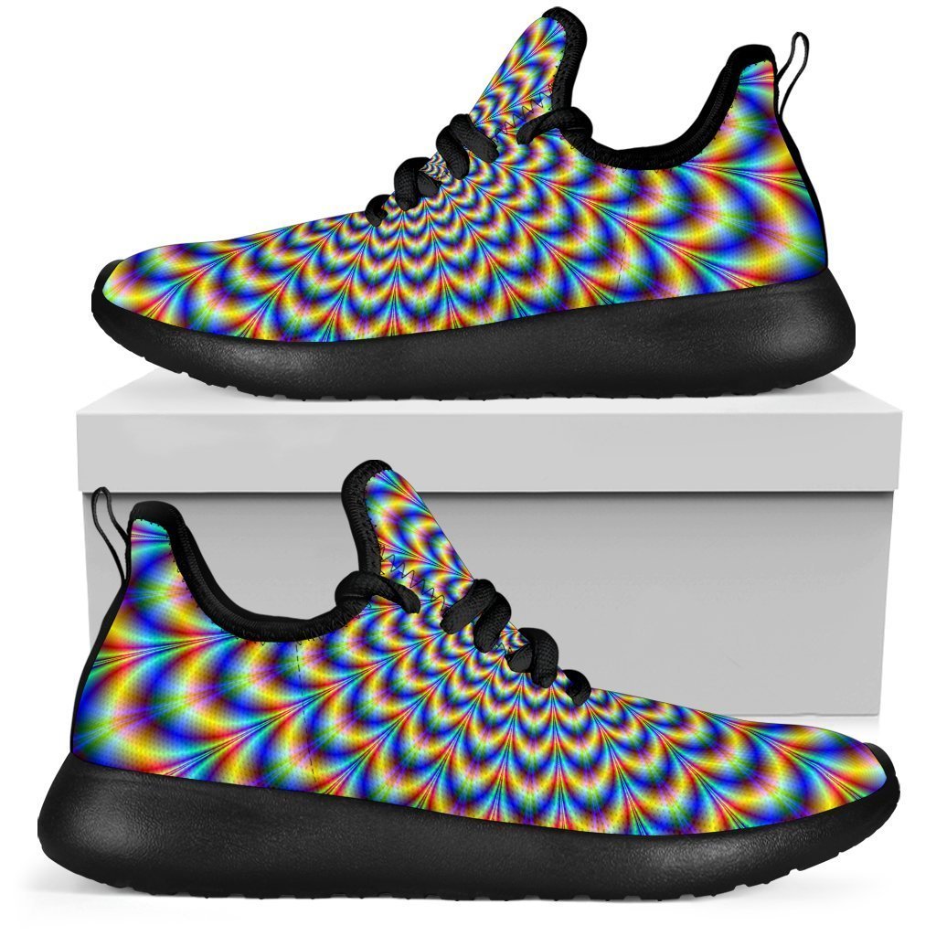 Psychedelic Wave Optical Illusion Mesh Knit Shoes GearFrost