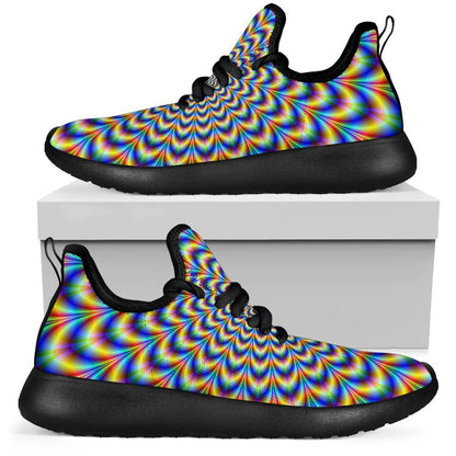 Psychedelic Wave Optical Illusion Mesh Knit Shoes GearFrost