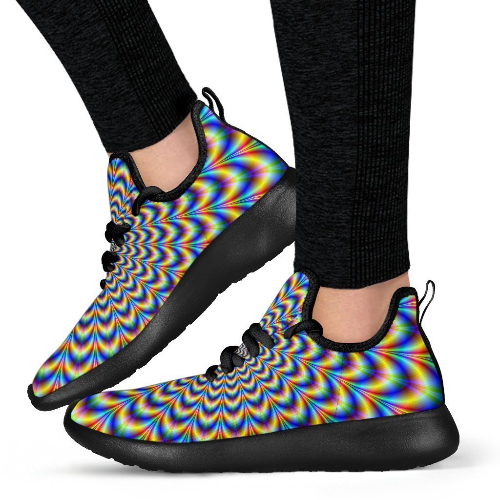 Psychedelic Wave Optical Illusion Mesh Knit Shoes GearFrost