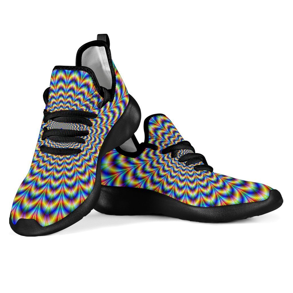Psychedelic Wave Optical Illusion Mesh Knit Shoes GearFrost