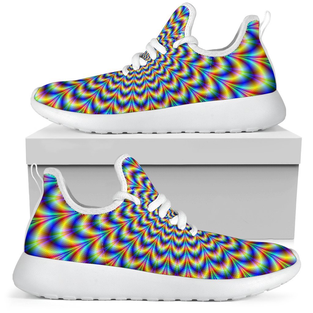 Psychedelic Wave Optical Illusion Mesh Knit Shoes GearFrost