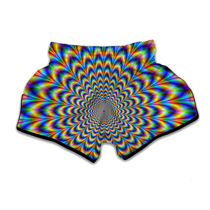 Psychedelic Wave Optical Illusion Muay Thai Boxing Shorts