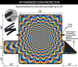 Psychedelic Wave Optical Illusion Oversized Sofa Protector