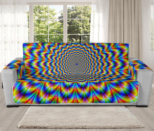 Psychedelic Wave Optical Illusion Oversized Sofa Protector