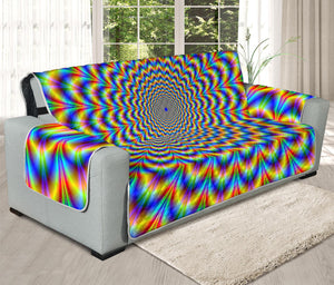 Psychedelic Wave Optical Illusion Oversized Sofa Protector