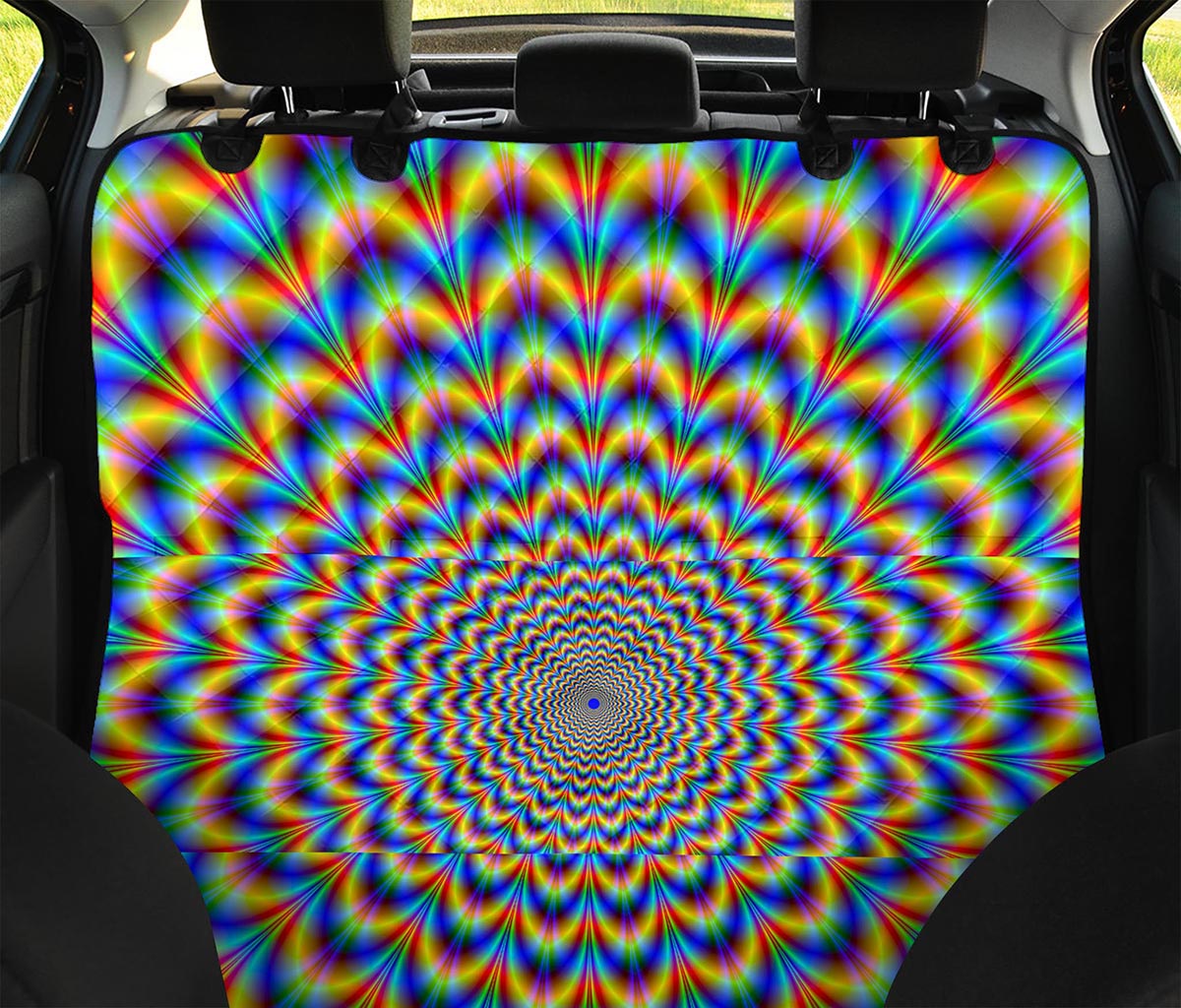 Psychedelic Wave Optical Illusion Pet Car Back Seat Cover