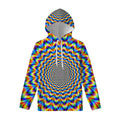 Psychedelic Wave Optical Illusion Pullover Hoodie