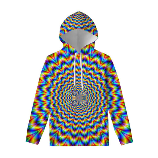 Psychedelic Wave Optical Illusion Pullover Hoodie