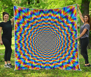 Psychedelic Wave Optical Illusion Quilt