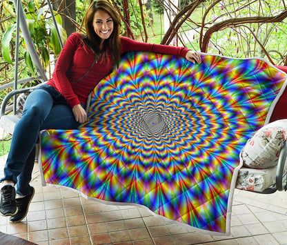 Psychedelic Wave Optical Illusion Quilt