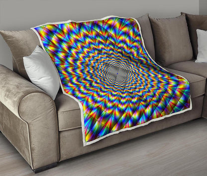 Psychedelic Wave Optical Illusion Quilt