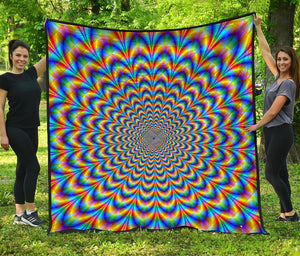 Psychedelic Wave Optical Illusion Quilt