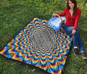 Psychedelic Wave Optical Illusion Quilt