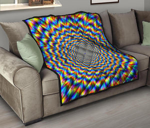 Psychedelic Wave Optical Illusion Quilt