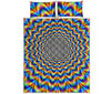 Psychedelic Wave Optical Illusion Quilt Bed Set