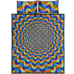 Psychedelic Wave Optical Illusion Quilt Bed Set