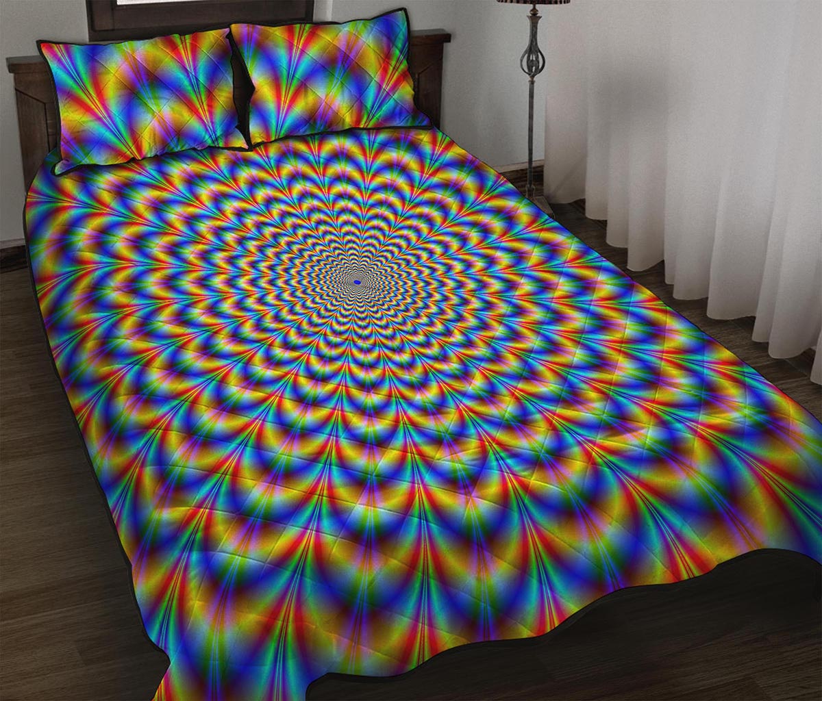 Psychedelic Wave Optical Illusion Quilt Bed Set