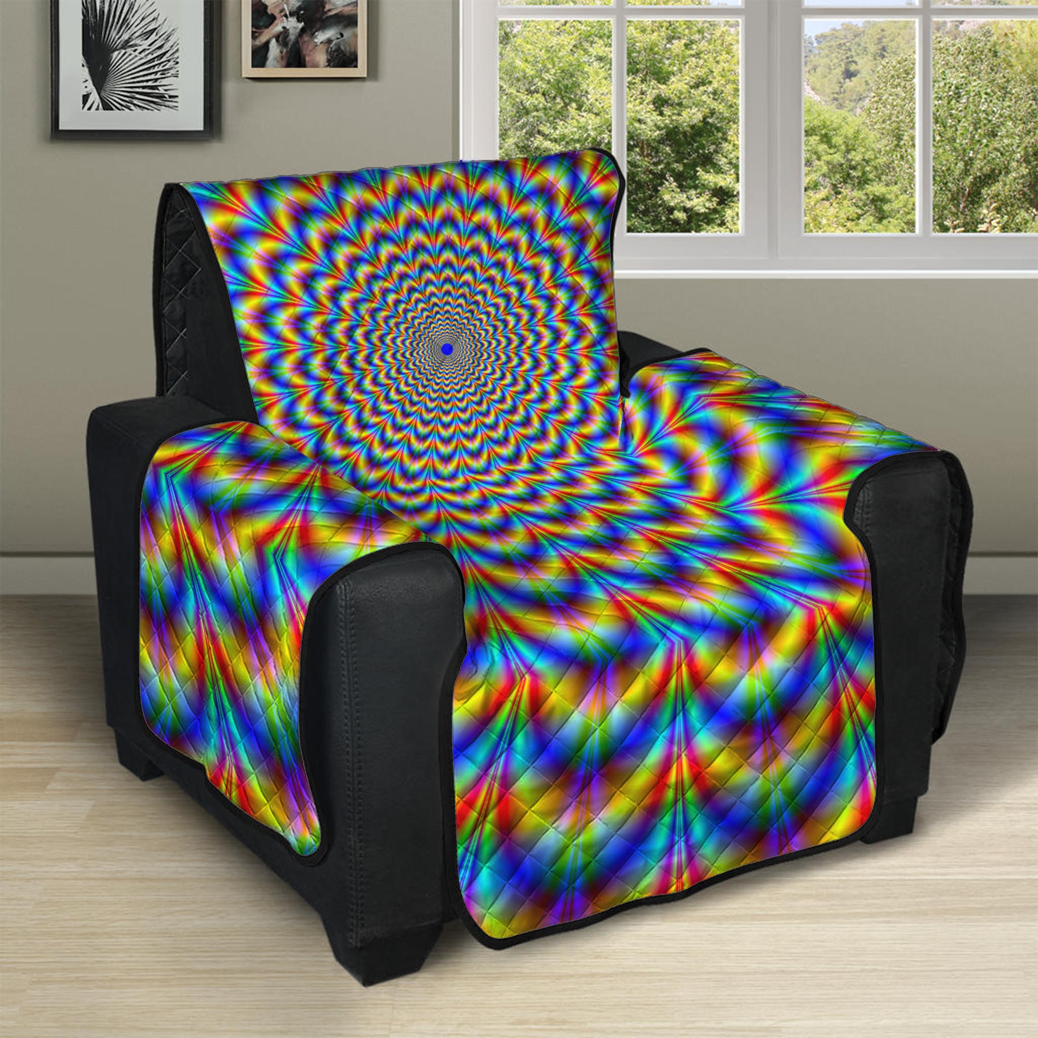 Psychedelic Wave Optical Illusion Recliner Protector