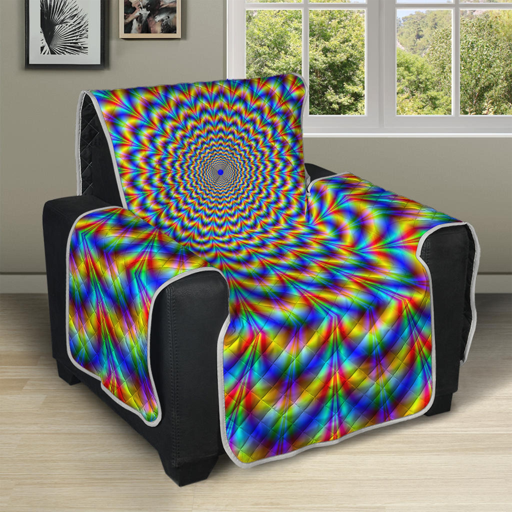 Psychedelic Wave Optical Illusion Recliner Protector